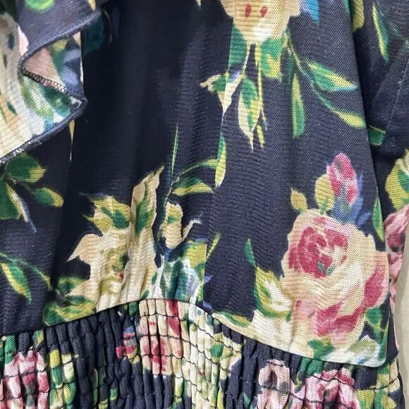 Torrid Dress Women's 1 1X Blue Knee Length One Shoulder Floral Beach Cottagecore - Picture 4 of 13